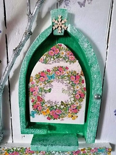 Enchanted fairy door/decorative shelf display