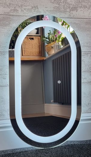 LED Bathroom Mirror Ensuite Dual LED Bright Light 40x70cm Made in EU Horizontal Vertical Fit