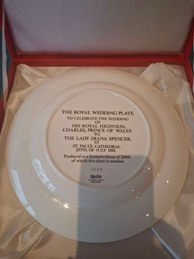 Rare Spode Royal Wedding Plate 1981- Limited Edition 1028/2000