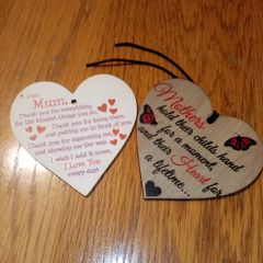 bnwt wooden heart mother mum