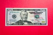 United States  (usa )   50 Dollars   2021 Ulysses  S Grant Letter (  B 2 )   NEW  YORK   ( Uncirculated ) .