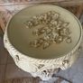 cream and gold stands ans mini table with matching vase Image 4