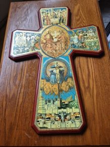 Unique Find Vintage Large Holy Trinity Cross. Religious.