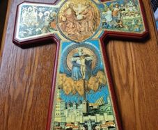 Unique Find Vintage Large Holy Trinity Cross. Religious.