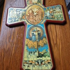 Unique Find Vintage Large Holy Trinity Cross. Religious.