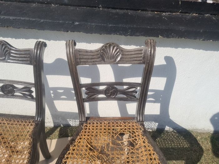 vintage ebony dining chairs