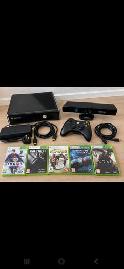 Xbox 360 Console Bundle + Kinect + 5 Games