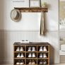 New 9 Compartment Shoe Bench With Padded Stool (Rustic brown) FREE P&P Image 3