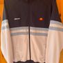 ELLESSE zipped sweater. Navy, white & blue. Size medium.  In very good lightly used condition. Weighty 50% cotton Image 2