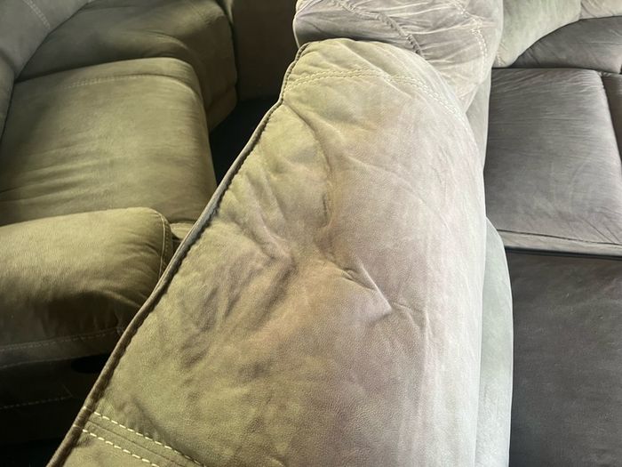 Beige corner recliner manual recliner sofa