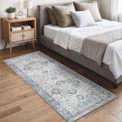 Rug Living Room 80x300cm, Vintage Runner Rug for Hallway, Washable Bedside Rug, Boho Anti Slip Floor Carpets Mat, Long Runner Rug, Length Stair Mats, Entrance, Corridor
