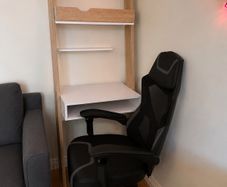 Ladder Desk Shelf+Gaming Chair with footrest