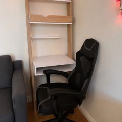 Ladder Desk Shelf+Gaming Chair with footrest