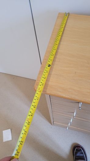 Chest of  drawers: width 31.5in, depth 16 in, height 3 ft (Width 80cm, Depth 40cm, Height 91cm)