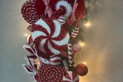 Christmas candy cane swag