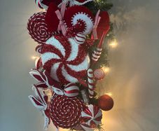 Christmas candy cane swag