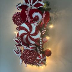 Christmas candy cane swag