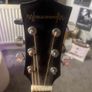 Blue acoustic bass guitar Image 3
