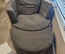 DFS Swivel chair with footstool