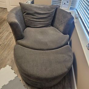 DFS Swivel chair with footstool