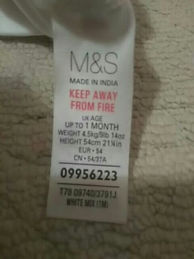 BNWT M+S Little Sister Vest, In Gift Bag Up To 1 Month