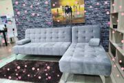 Modern Corner Sofa Bed With Chaise Longue Pillows 236 cm FREE DELIVERY