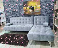 Modern Corner Sofa Bed With Chaise Longue Pillows 236 cm FREE DELIVERY