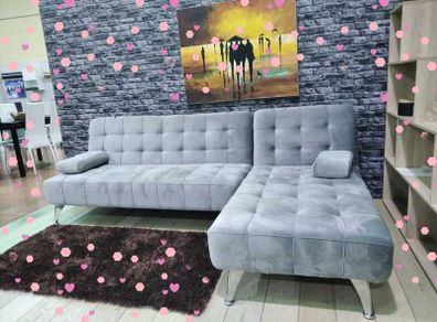 Modern Corner Sofa Bed With Chaise Longue Pillows 236 cm FREE DELIVERY