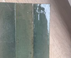 Green porcelain subway tiles
