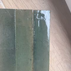 Green porcelain subway tiles