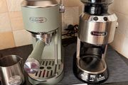 De'Longhi Dedica Espresso Machine (with Cold Brew/Cold Drink Function) and Coffee Grinder Set
