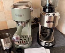 De'Longhi Dedica Espresso Machine (with Cold Brew/Cold Drink Function) and Coffee Grinder Set