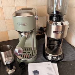 De'Longhi Dedica Espresso Machine (with Cold Brew/Cold Drink Function) and Coffee Grinder Set