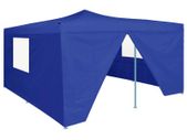 Folding Gazebo with 4 Sidewalls 5x5 m Blue