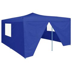 Folding Gazebo with 4 Sidewalls 5x5 m Blue