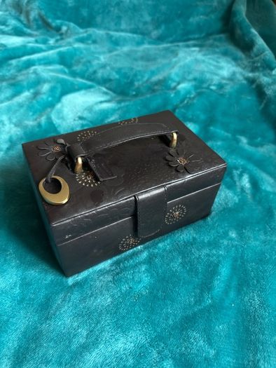 John Rocha dark brown leather jewellery box