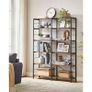 Bookcase XL 6 Tier Rustic Brown Industrial Shelf Image 2