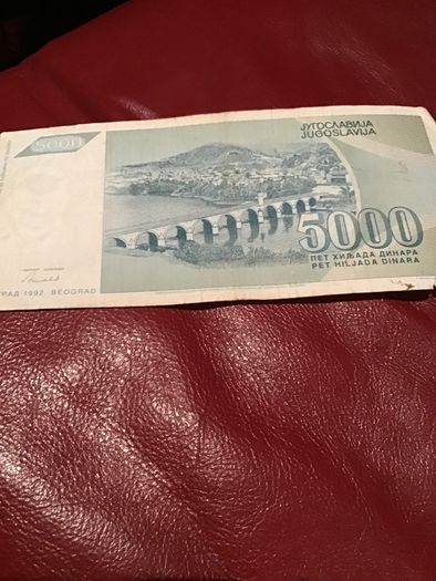 Yugoslavia Banknote - 5000 Dinara 1992