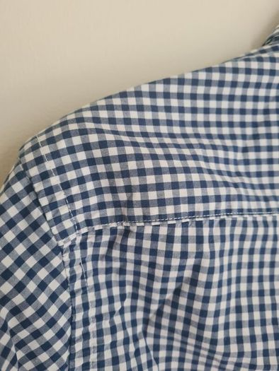 mens Tommy Hilfiger long sleeve check shirt Size Small navy blue white