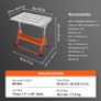 Welding Table 30" x 20", 400lbs Load Capacity Steel Welding Workbench Table on Wheels, Folding Work Bench with Three 1.1" Slot, 3 Tilt Angles, Adjustable Height, Retractable Guide Rails Image 3