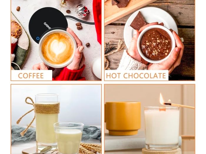 GARMEE Mug / Coffee / Cup Warmer w/ 2 Temperature Settings for Desk - Cocoa, Coffee, Tea, Milk, Hot Drinks