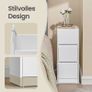 Set of 2 Narrow Bedside Tables with 2 Drawers  White Image 4