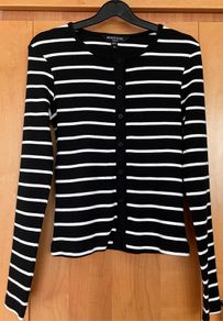 Ladies Black&Cream Striped Top by Brave Soul