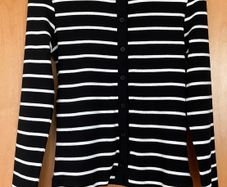 Ladies Black&Cream Striped Top by Brave Soul
