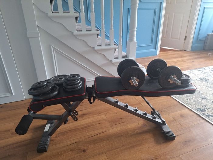 Weight bench and free weights