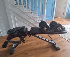 Weight bench and free weights
