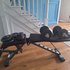 Weight bench and free weights