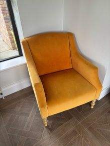 Mustard velvet accent armchair