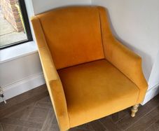 Mustard velvet accent armchair