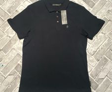 BNWT French Connection Mens Marine/Gunmetal Polo Tee Shirt Size Large